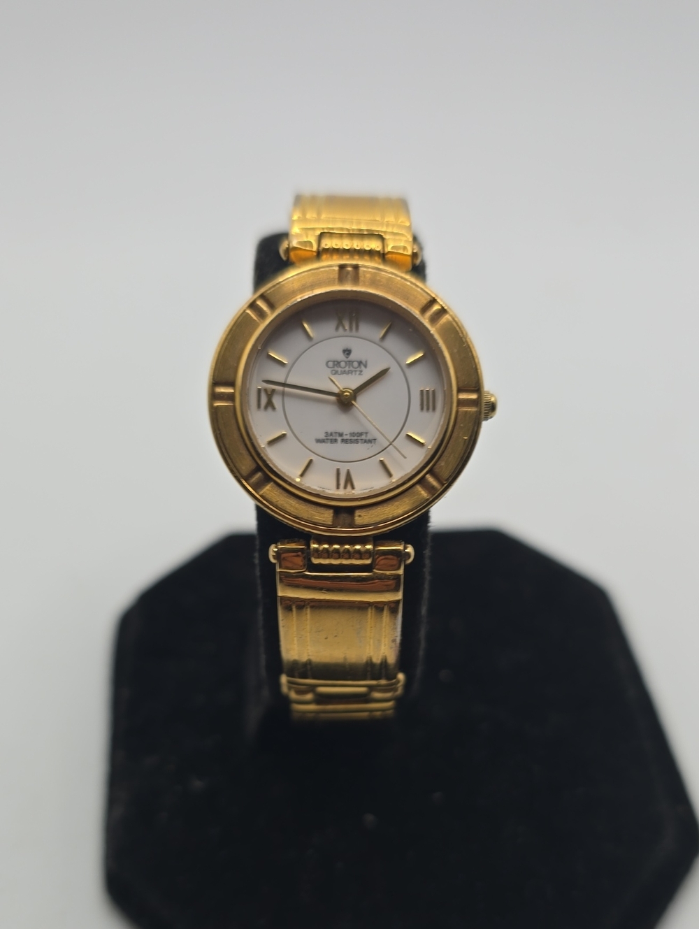 Croton Gold Tone Women's Dress Watch with White Dial